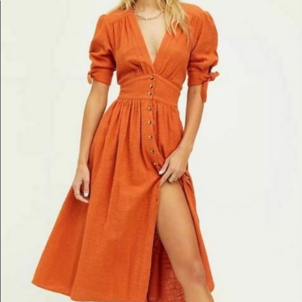 Free People Love of my life dress, Orange, Size S